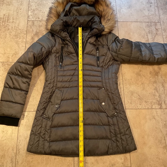 Halifax HFX Women’s Gray Puffer Coat Removable Hood with Faux Fur Sz M - Picture 8 of 13